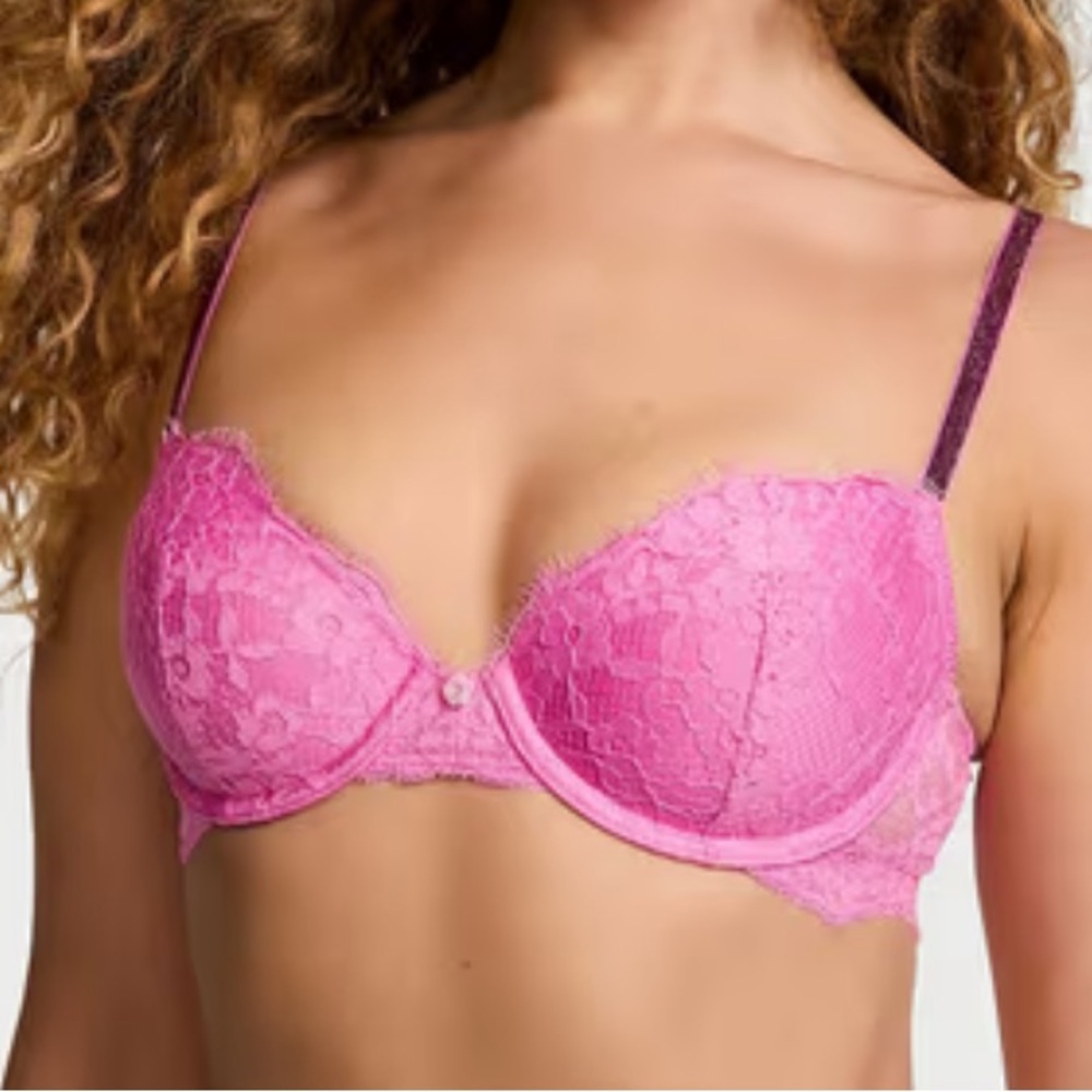 Victoria's Secret Dream Angels Twinkle Strap Lace Demi Bra 34C NWT - Picture 2 of 9